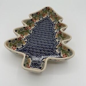 Polish Pottery Christmas Tree Dish Boleslawiec Holiday Baker